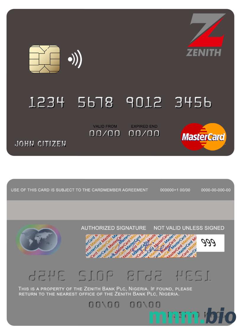 Nigeria Zenith Bank Plc mastercard